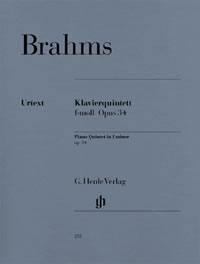 Brahms: Piano Quintet in F Minor Opus 34 published by Henle