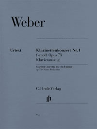 Weber: Concerto No 1 in F minor Opus 73 for Clarinet published by Henle