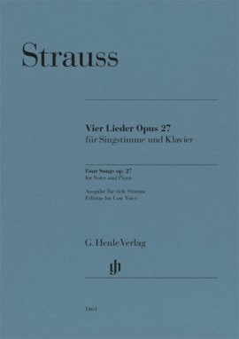 Strauss: Four Songs Opus 27 for Low Voice published by Henle