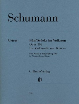Schumann: Five pieces in Folk Style Opus 102 for Cello published by Henle