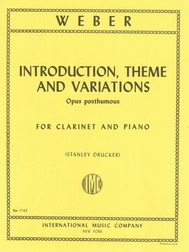 Weber: Introduction Theme & Variation for Clarinet published by IMC