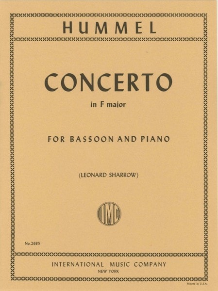 Hummel: Concerto in F major for Bassoon published by IMC