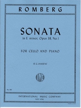 Romberg: Sonata in E Minor Opus 38 No 1 for Cello published by IMC