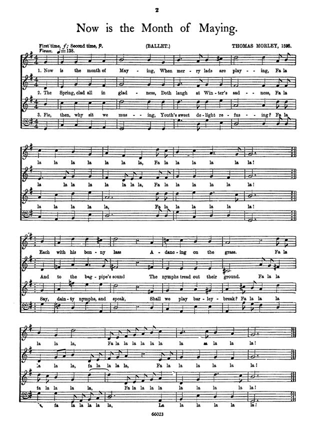Morley: Now is the Month of Maying SATB published by Curwen