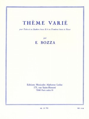 Bozza: Thme Vari for Tuba or Bass Trombone published by Leduc
