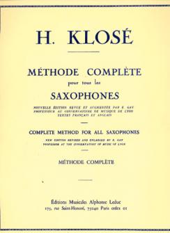 Klose: Complete Method for All Saxophones published by Leduc