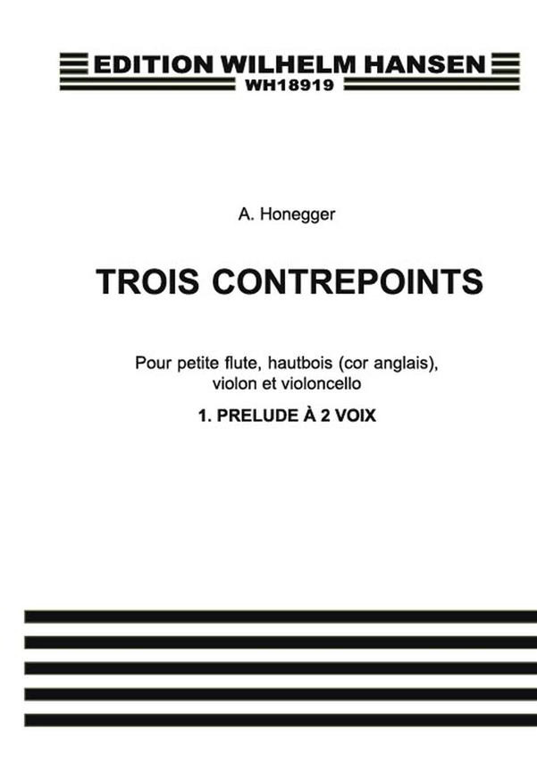 Honegger: Trois Contrepoints No1 Cor Anglais and Cello published by Hansen