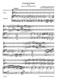 Mozart: Clarinet Quintet in A K581 for Clarinet in A (or Violin) and Piano published by Barenreiter