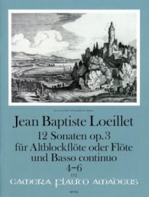Loeillet: 12 Sonatas Opus 3 Volume 2 (4-6) for Treble Recorder published by Amadeus