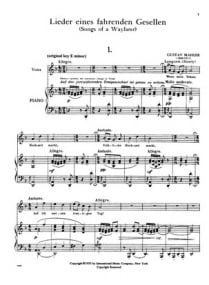 Mahler: Lieder eines fahrenden Gesellen for medium voice published by IMC