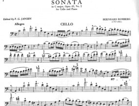Romberg: Sonata in C Major Opus 43/2 for Cello published by IMC