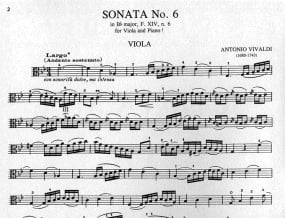 Vivaldi: Sonata No 6 in Bb RV46 for Viola published by IMC
