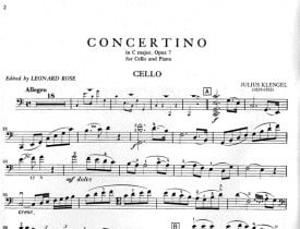Klengel: Concertino in C Opus 7 for Cello published by IMC