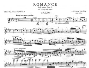 Dvorak: Romance in F minor Op 11 for Violin published by IMC