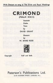 Grant: The Lord Is My Shepherd (Crimond) SATB published by Paterson