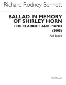 Bennett: Ballad In Memory Of Shirley Horn for Clarinet published by Novello