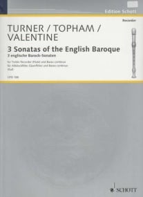 3 Sonatas of the English Baroque for Treble Recorder published by Schott