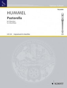 Hummel: Pastorella for 5 Recorders published by Schott