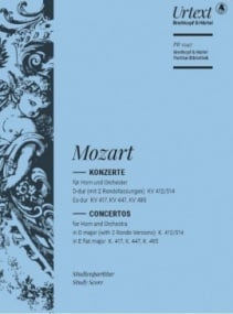 Mozart: Horn Concertos No. 14 (Study Score) published by Breitkopf