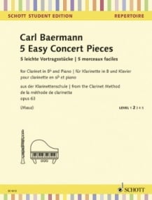 Baermann: 5 Easy Concert Pieces for Clarinet published by Schott