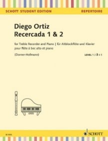 Ortiz: Recercada 1 & 2 for Recorder published by Schott