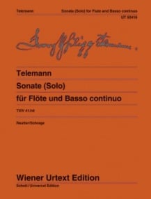 Telemann: Sonate (Solo) TWV 41:H4 for Flute published by Wiener Urtext