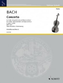 Bach: Concerto in A Minor BWV1041 for Violin published by Schott
