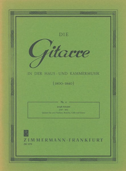Schnabel: Guitar Quintet published by Zimmermann
