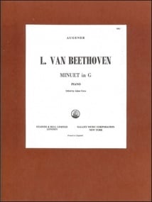 Beethoven: Minuet in G for Piano published by Augener