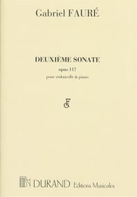 Faure: Sonata No 2 in G minor Opus 117 for Cello published by Durand