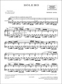 Ravel: Bolero for Solo Piano published by Durand