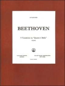 Beethoven: Nine Variations on Quante pi Bello WoO69 for Piano published by Stainer & Bell