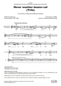Jackson: Never weather-beaten sail (Trilo) for SATB published by Encore