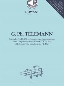 Telemann: Sonata in Bb Major TWV41:B3 for Treble Recorder published by Dowani