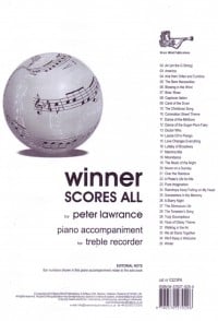 Winner Scores All Piano Accompaniment for Treble Recorder published by Brasswind