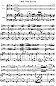 Delibes: Flower Duet from Lakm for Two Flutes & Piano published by Broadbent