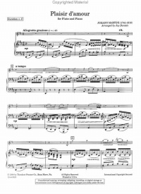 Martini: Plaisir d'Amour for Flute published by Presser