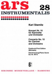 Stamitz: Concerto No 10 in Bb for Clarinet published by Sikorski