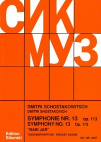 Shostakovich: Symphony No.13 in Bb minor Op. 113 (Study Score) published by Sikorski