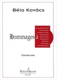 Hommages .... for Clarinet Solos arranged by Kovacs published by Darok