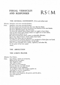 Versicles and Responses and Creed published by RSCM
