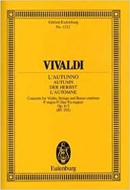 Vivaldi: The Four Seasons (Autumn) Opus 8/3 RV 293 / PV 257 (Study Score) published by Eulenburg