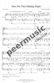 Lauridsen: Sure on this shining Night SATB published by Peer Music