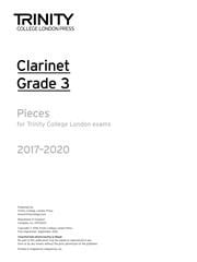 Trinity Clarinet Exam Pieces Grade 3 20172020 (part only)