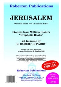 Parry: Jerusalem (with organ in D) published by Roberton