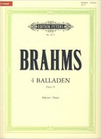 Brahms: Four Ballads Opus 10 for Piano published by Peters