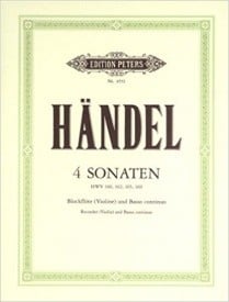 Handel: 4 Recorder (Violin) Sonatas published by Peters