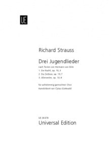 Strauss: 3 Lieder from the Early Days SSAATTBB published by Universal