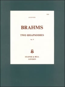 Brahms: Two Rhapsodies Op 79 for Piano published by Stainer & Bell