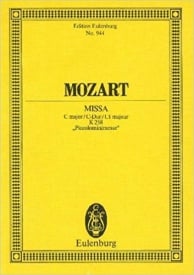 Mozart: Missa C major KV 258 (Study Score) published by Eulenburg